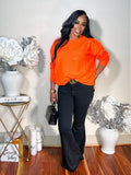 CLASSY GIRL RHINESTONE SWEATER (ORANGE)