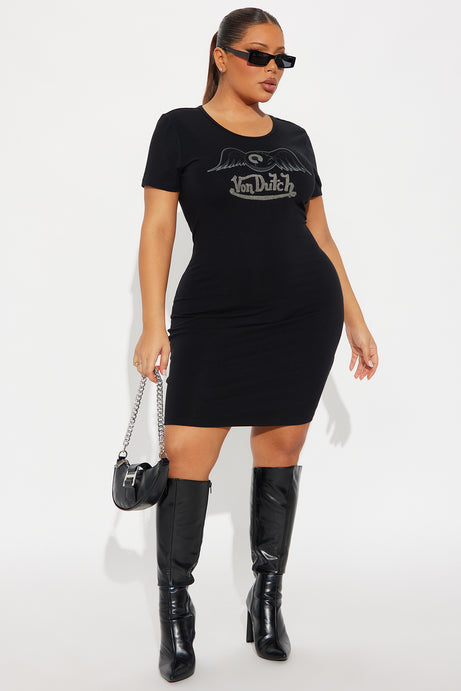 Von Dutch Wings T Shirt Mini Dress