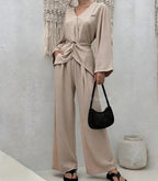 YNeedM Twisted Knot Waist Two Piece Modest Co Ord Set US One Size 2-8