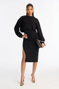 Cloud Nine Midi Dress Set - Black