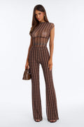Never Sad In Plaid Mesh Pant Set