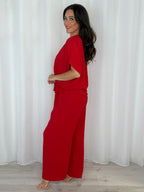 Tie Up Button Down Top And Trouser Co-Ord (5 Colours)
