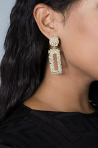 Geometric Frosted Stud Earrings Exaggerated Irregular Embossed Retro Ear Rings