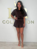 Polo Thin Scuba Top & Pleated Skort Co-ord (3 Colours)