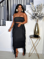 ITS GETTING HOT IN HERE SUMMER SKIRT SET (BLACK)