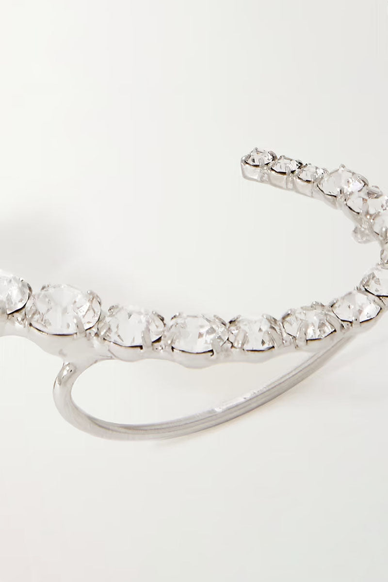 Rhinestone Arc-Shaped Fashionable Stud Earrings