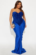 Can't Look Away Ruched Sequin Gown