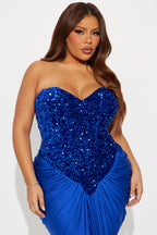 Can't Look Away Ruched Sequin Gown