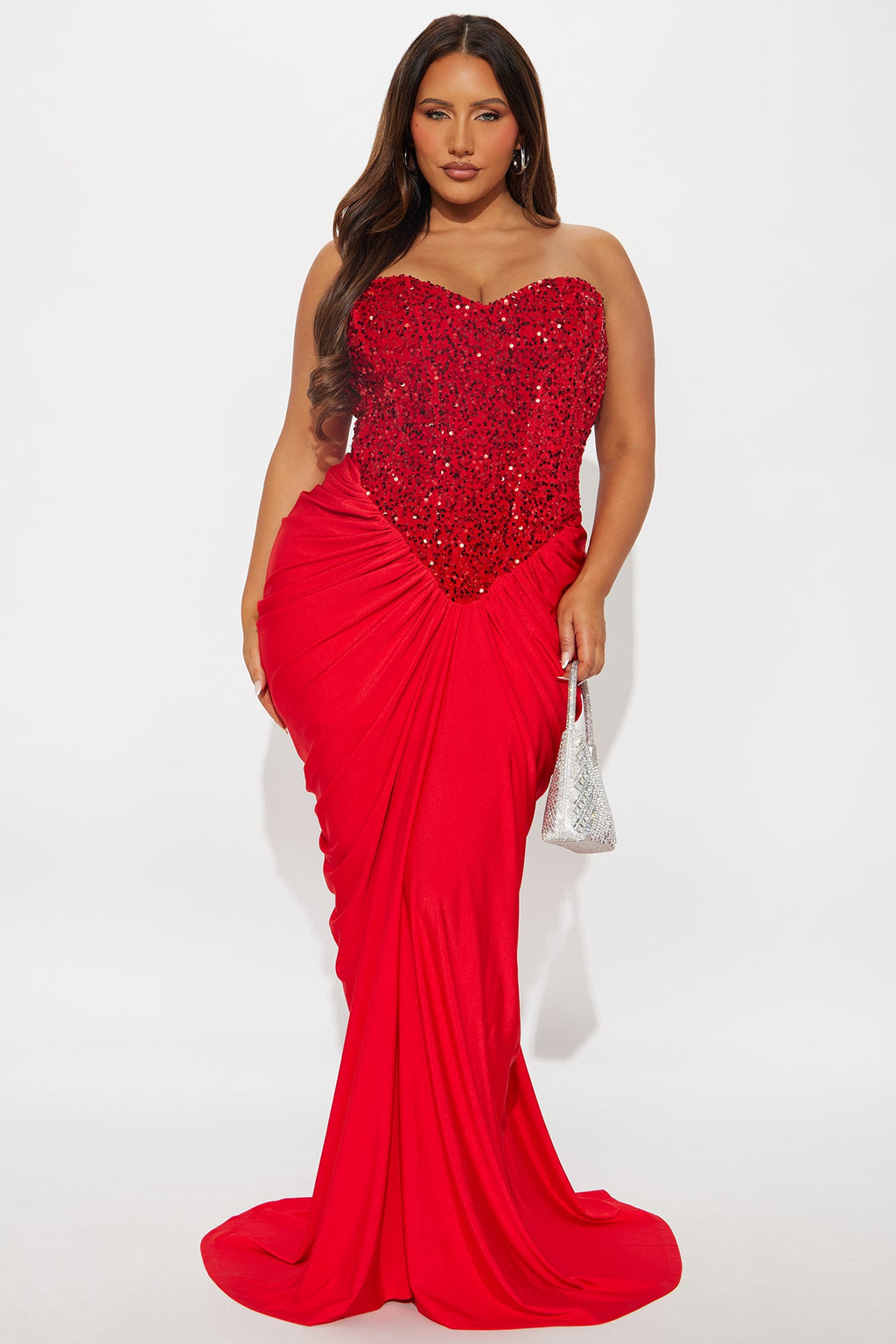 Can't Look Away Ruched Sequin Gown