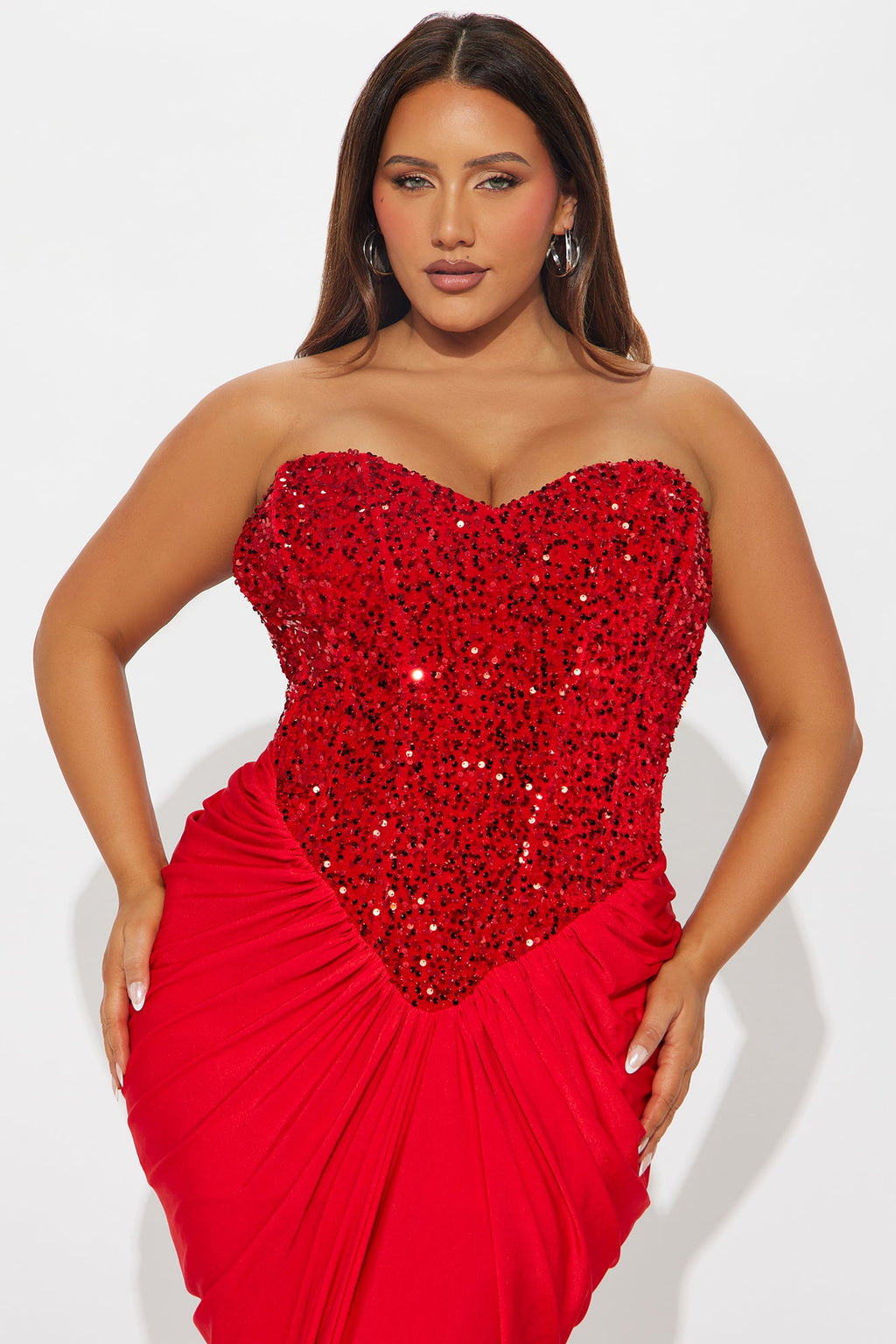 Can't Look Away Ruched Sequin Gown
