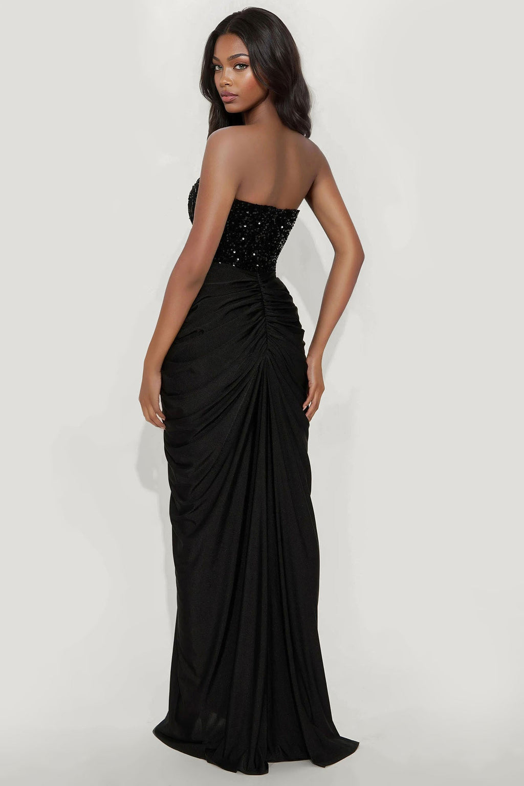 Can't Look Away Ruched Sequin Gown