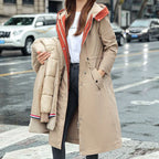 Women's winter parka with hood and fur collar
