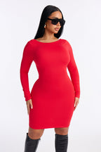 Alicia Backless Mini Dress - Black
