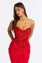 Can't Look Away Ruched Sequin Gown