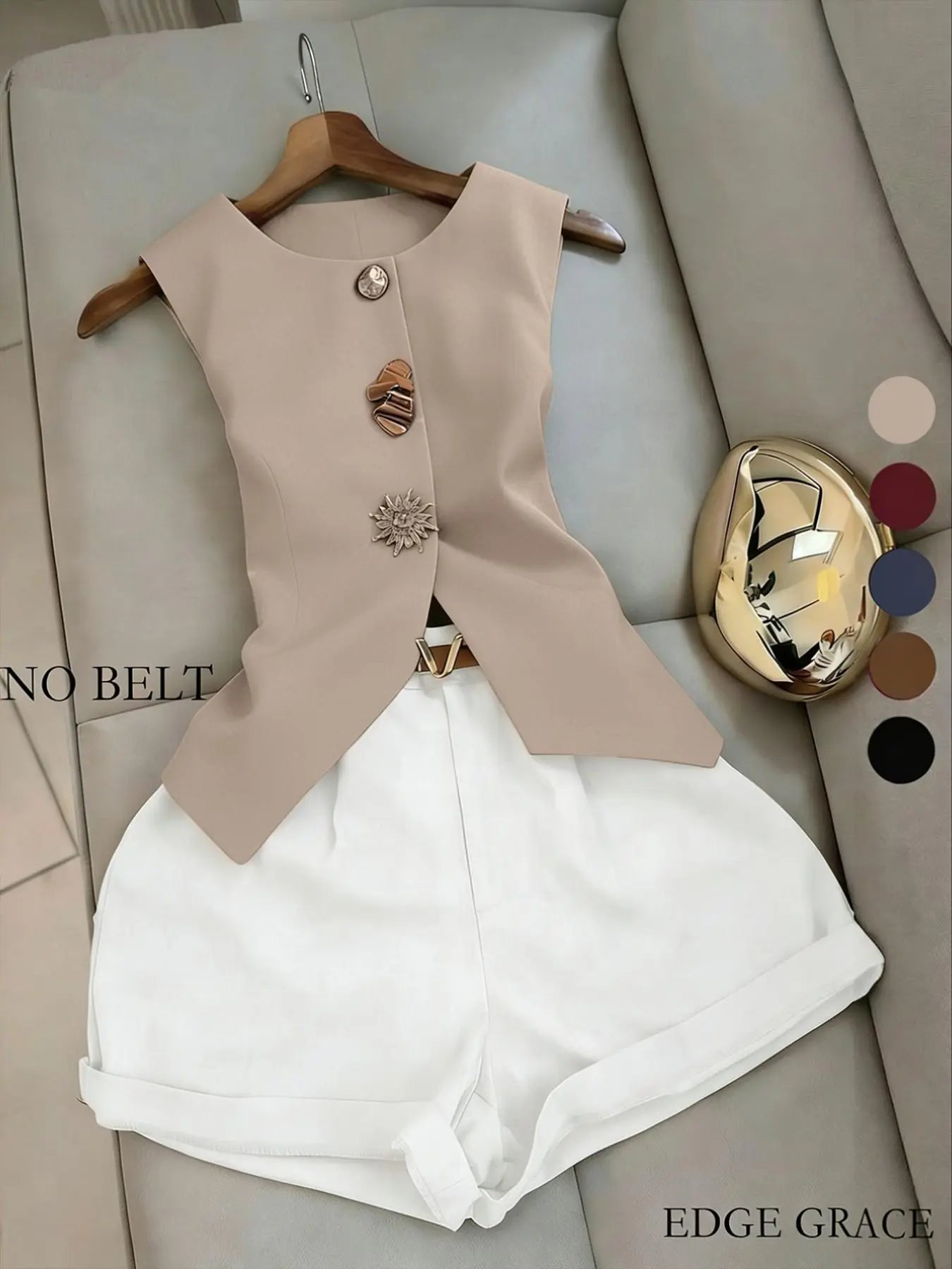 Women's Casual Sleeveless Top and Short Pants Set, Womenswear, Perfect for Daily Wear, Comfortable and Stylish for Women