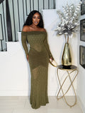 MALINA LACE SCULPT MAXI DRESS (GREEN)