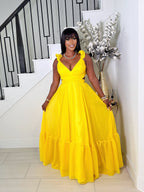ELEGANT TASTE MAXI DRESS (YELLOW) (RESTOCK)