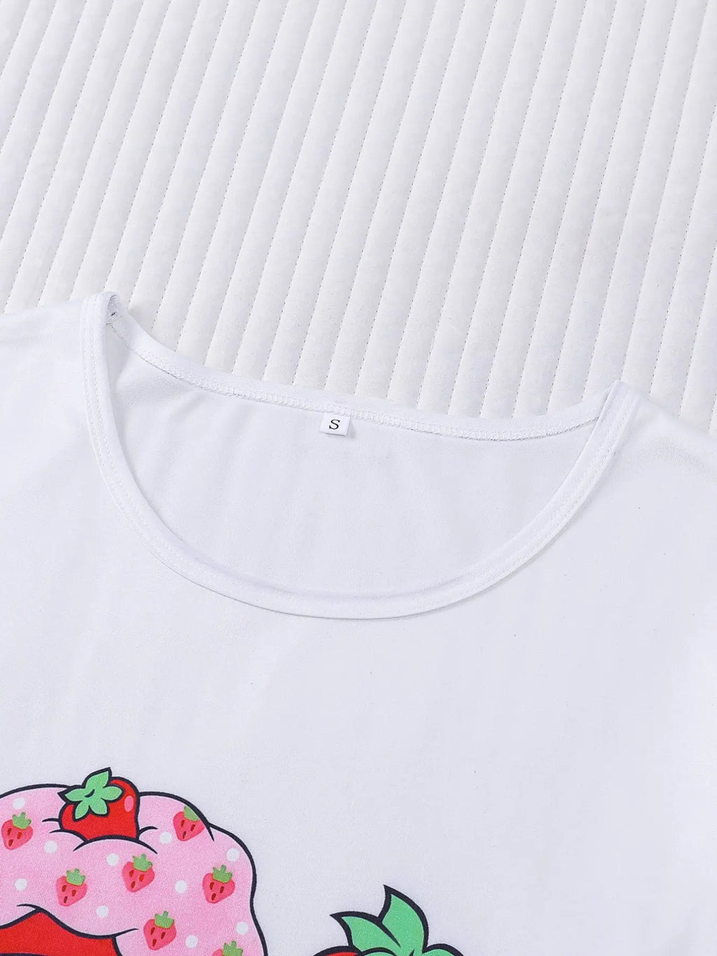 Women's Casual Cute Strawberry Print 3 Piece Pajama Set