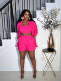 ALL IN ONE 3 PIECE LINEN SHORT SET
