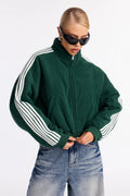 Game Play Stripes Bomber Jacket - Hunter