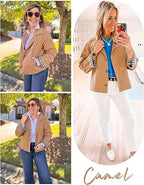 UANEO Womens Cropped Trench Coat Classic Collar Oversized Casual Jackets with Checkered Lining SummerVibes