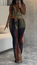 Ladies' Neck Hanging Spliced Hollow Slim Fit Jumpsuit