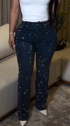 Women Rhinestone Casual Jeans