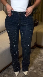 Women Rhinestone Casual Jeans