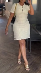 Womens Round Neck Elegant Temperament Dress