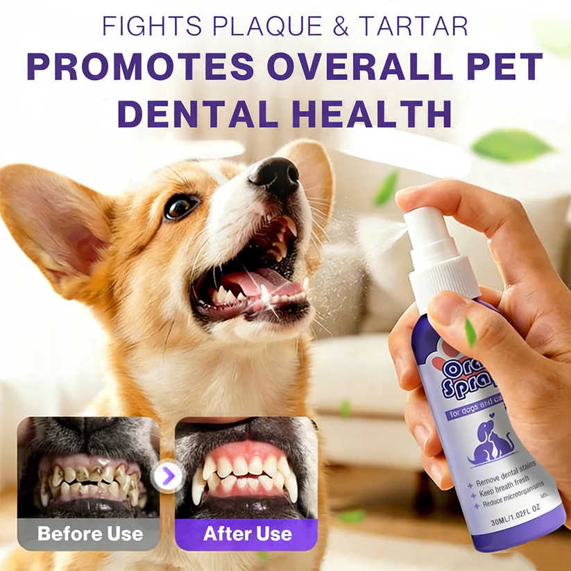 Skavix™ Oral Spray for Pets ✅FDA Approved | Freshens Breath, Removes Tartar, Promotes Gum Regeneration, and Stabilizes Teeth