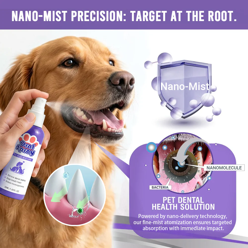 Skavix™ Oral Spray for Pets ✅FDA Approved | Freshens Breath, Removes Tartar, Promotes Gum Regeneration, and Stabilizes Teeth
