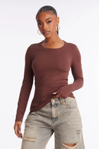Sabrina Long Sleeve Tee - Camel