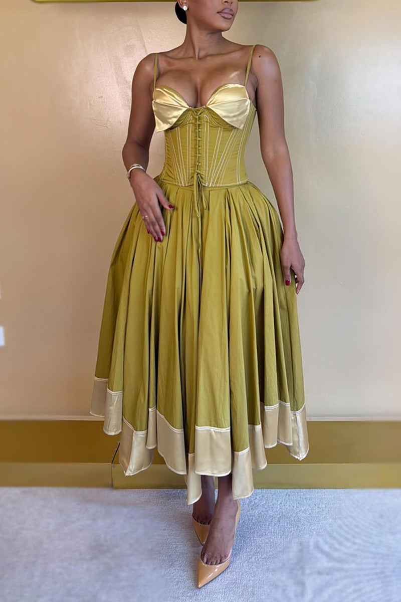 Women's Elegant Thin Strap Slim Vest or A Line Skirt