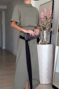 Women's Color Block Long Commuter Dress