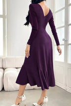 Women's Round Neck Slit Party Dress