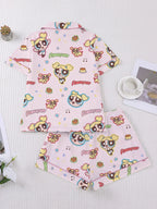 Flying Girl Print Women's Pajama Set