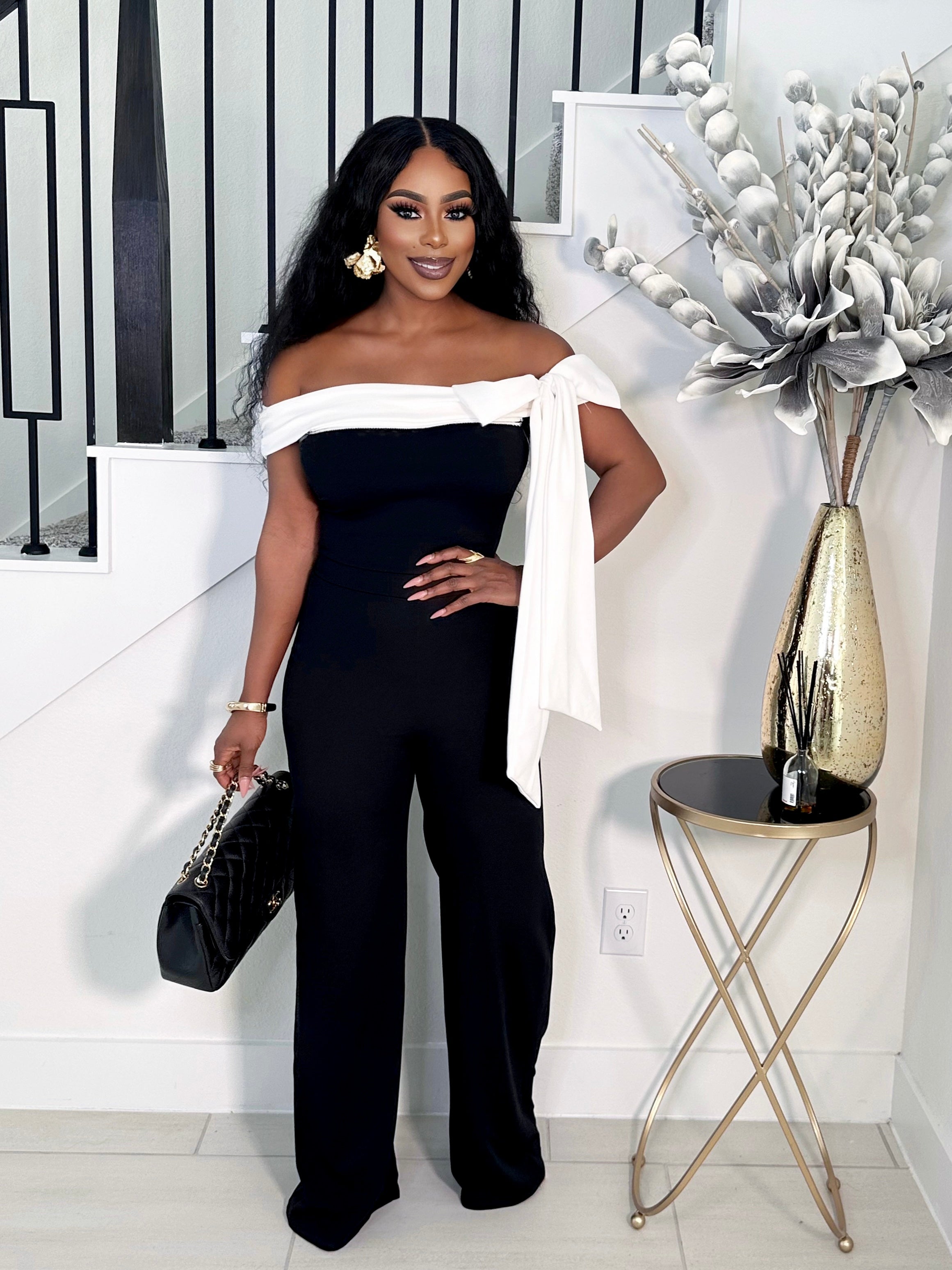 SHUT IN DOWN BOWTIE JUMPSUIT