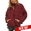 UANEO Women's Quilted Puffer Jackets Lightweight Zipper Short Padded Coat With Pockets TikTokShopBlackFriday Long Sleeve