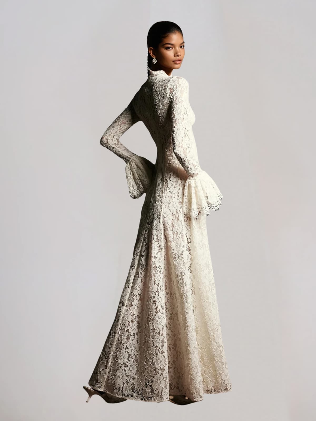 Ferith Bell Sleeve Lace Maxi Dress