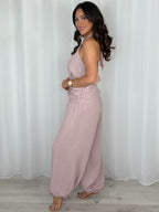 Rope Halter Neck Tie Waist Harem Trouser Co-Ord (6 Colours)