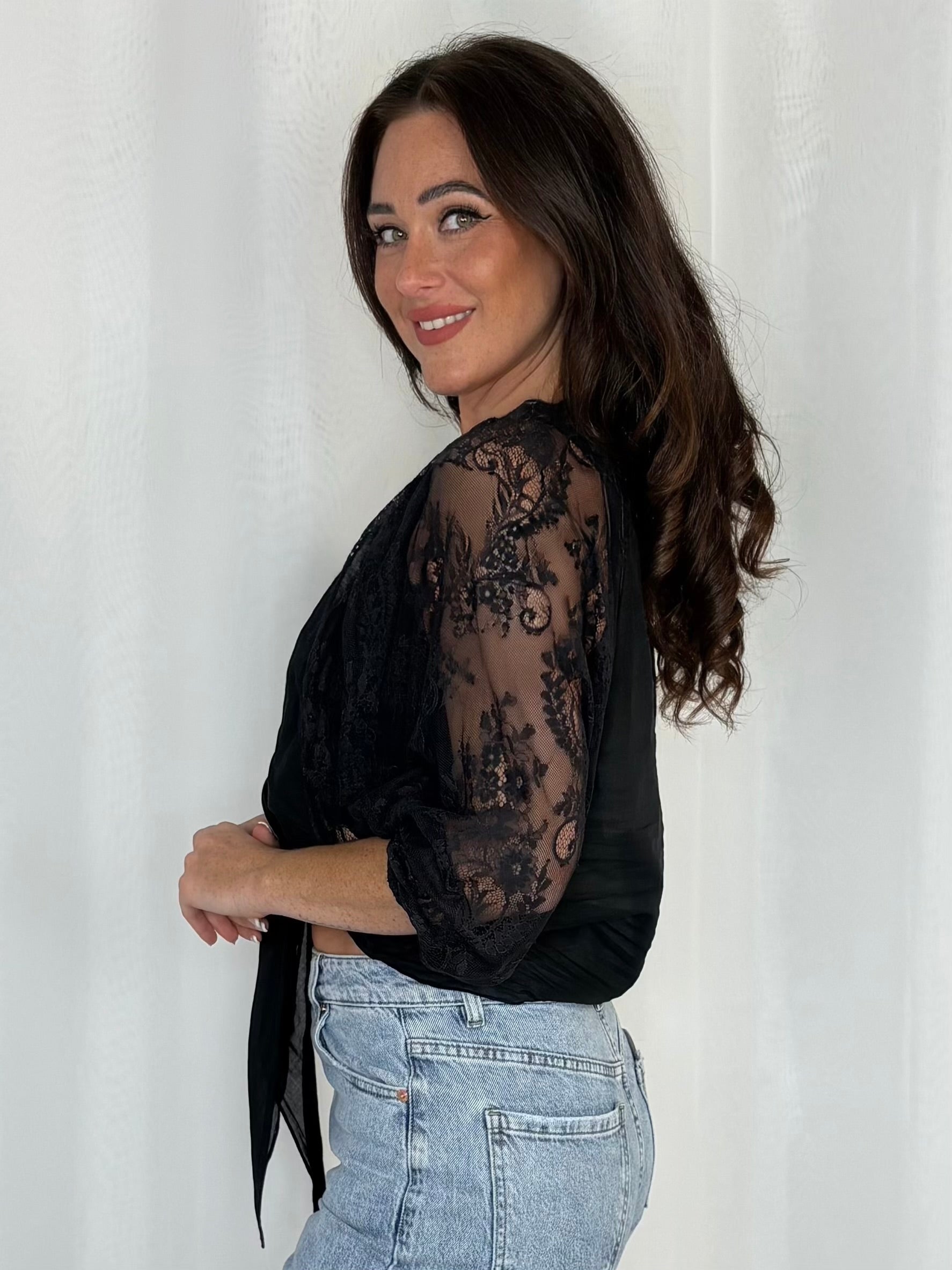 Bolero Lace Sleeve Top (3 Colours)