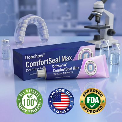 🦷🔥Dobshow® ComfortSeal Max Denture Adhesive—🧑‍⚕️✅96-hour long-lasting, heat adaptive technology