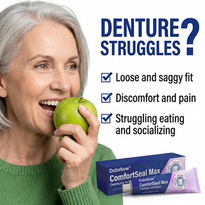 🦷🔥Dobshow® ComfortSeal Max Denture Adhesive—🧑‍⚕️✅96-hour long-lasting, heat adaptive technology