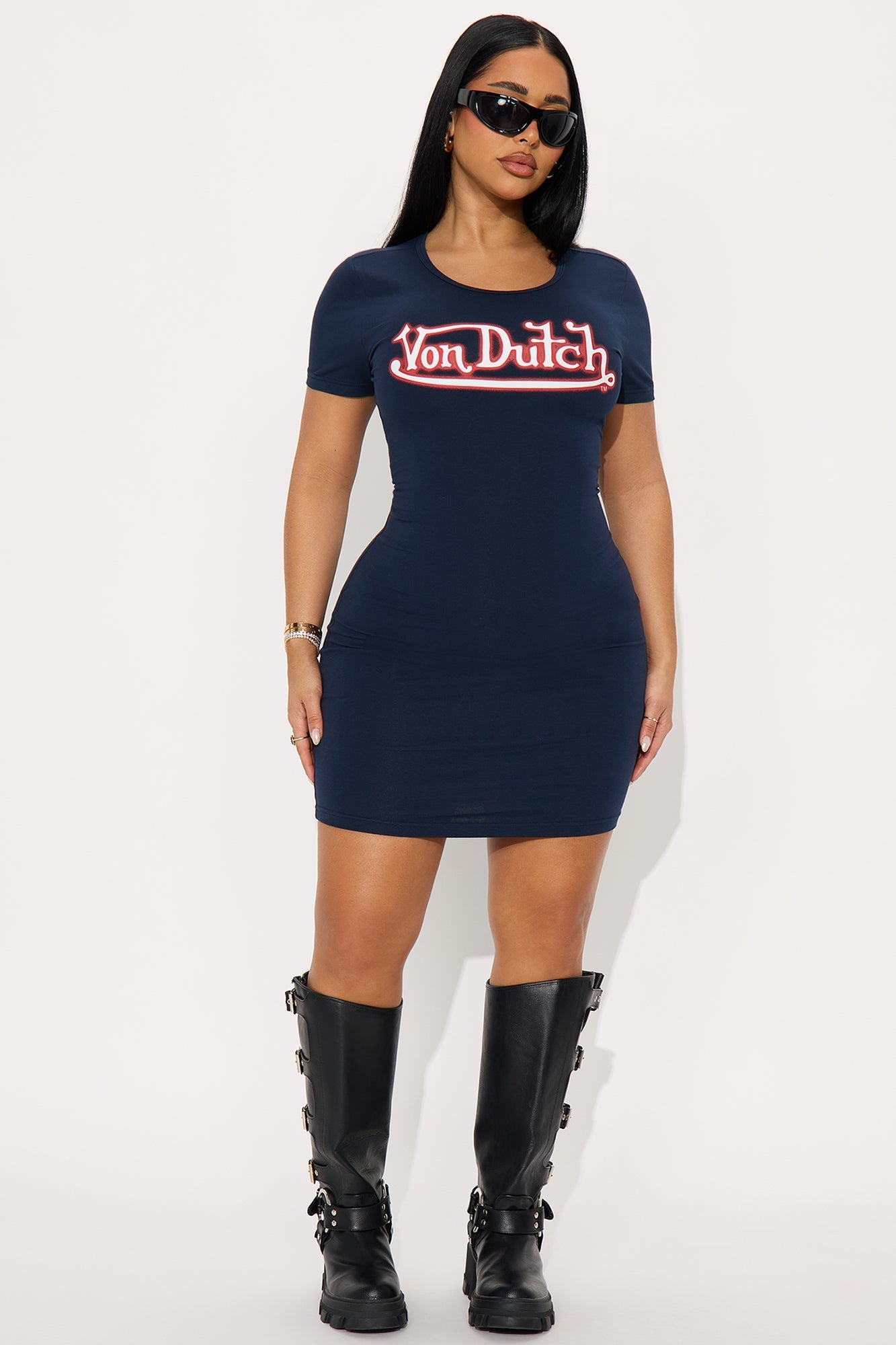 Von Dutch Chenille Patch Mini Dress