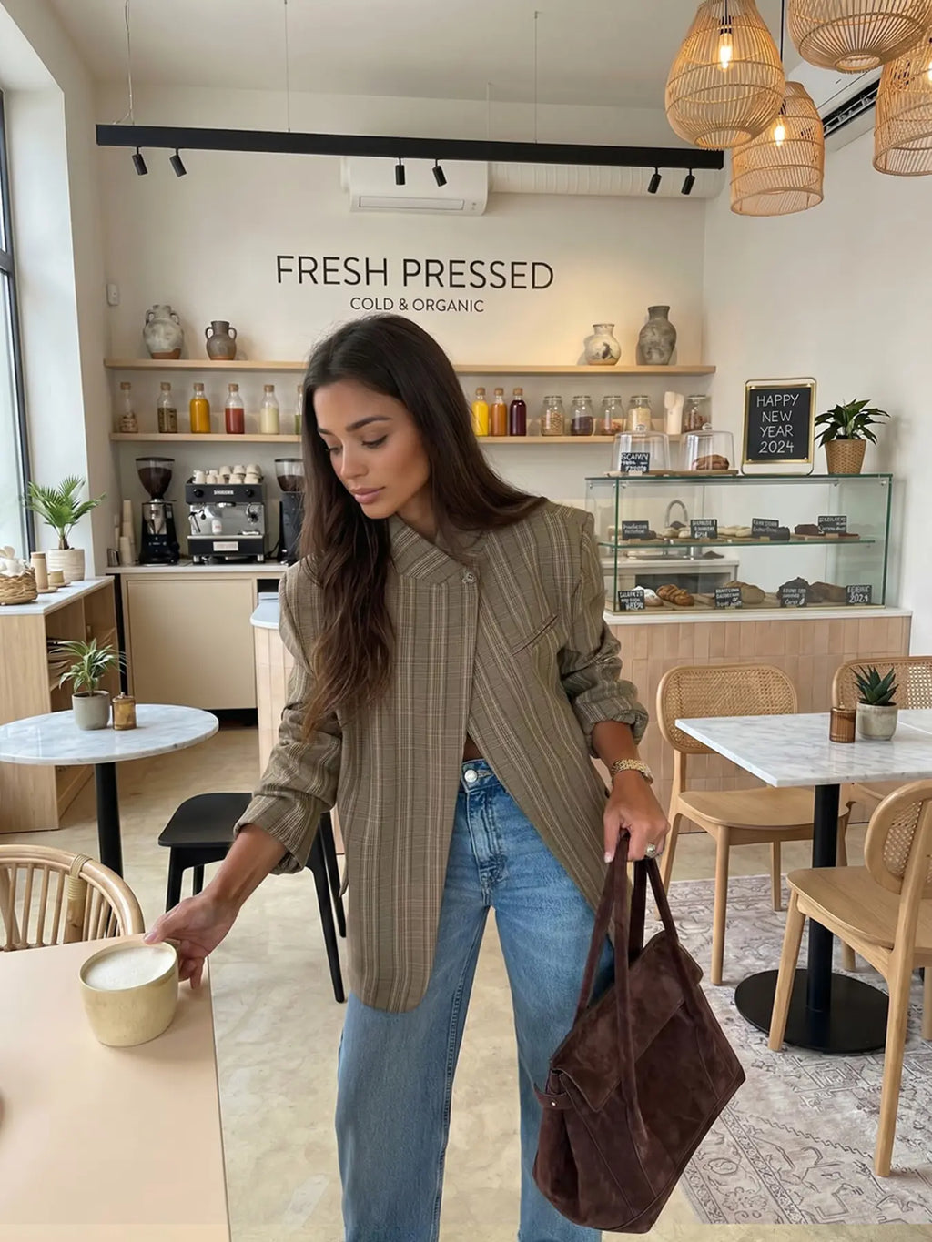Women's New Spring & Summer Plaid Lightweight Asymmetric Casual Suit Blazer, High-End Elegant Asymmetrical Vintage Design, Women's Fashionable Clothing