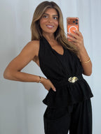 Gold Broach Halter Neck Co-Ord (6 Colours)