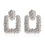Geometric Frosted Stud Earrings Exaggerated Irregular Embossed Retro Ear Rings
