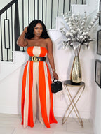 ELEVATE YOUR STYLE STRAPLESS JUMPSUIT (ORANGE)