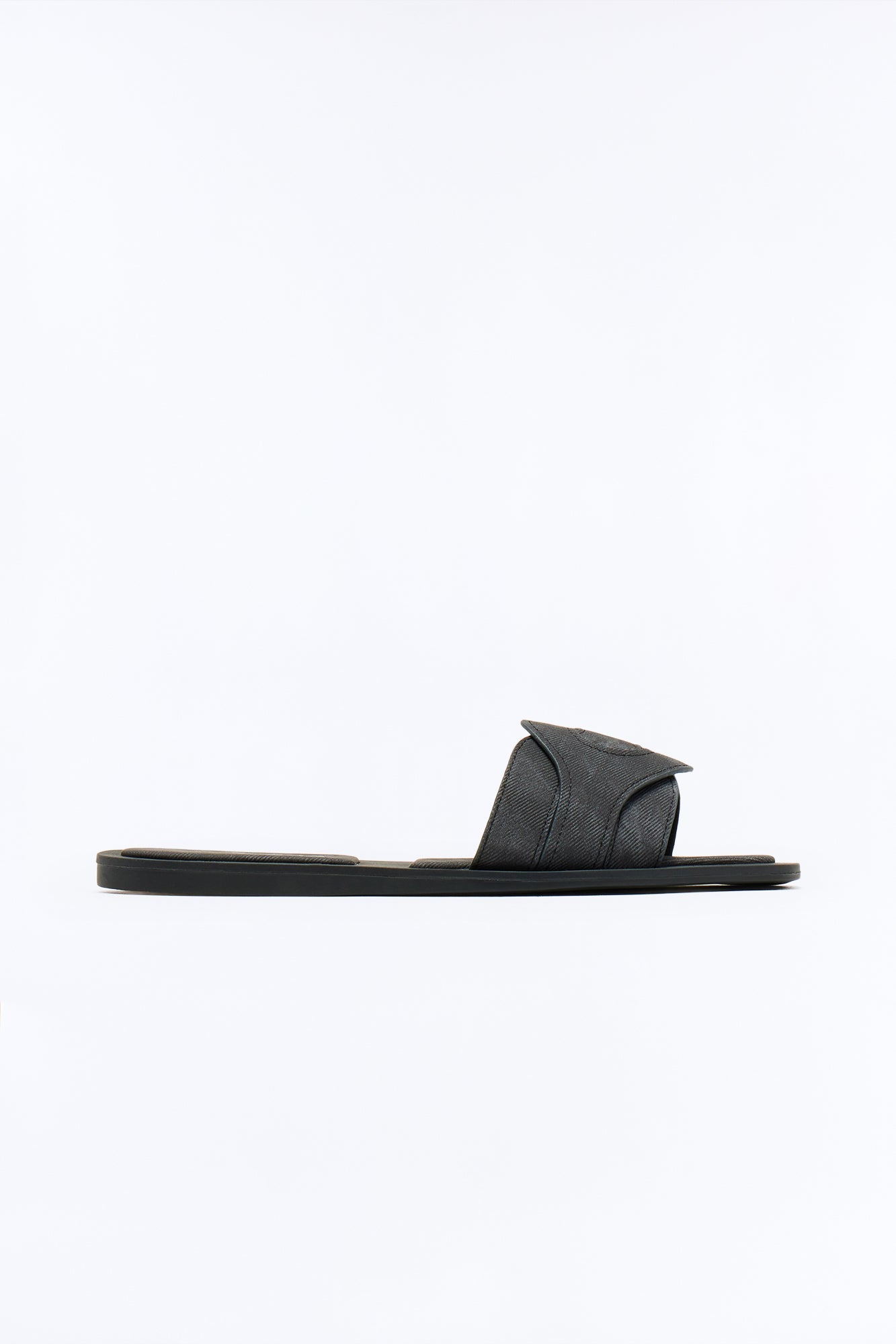 Trissie Denim Slip On Sandals - Black