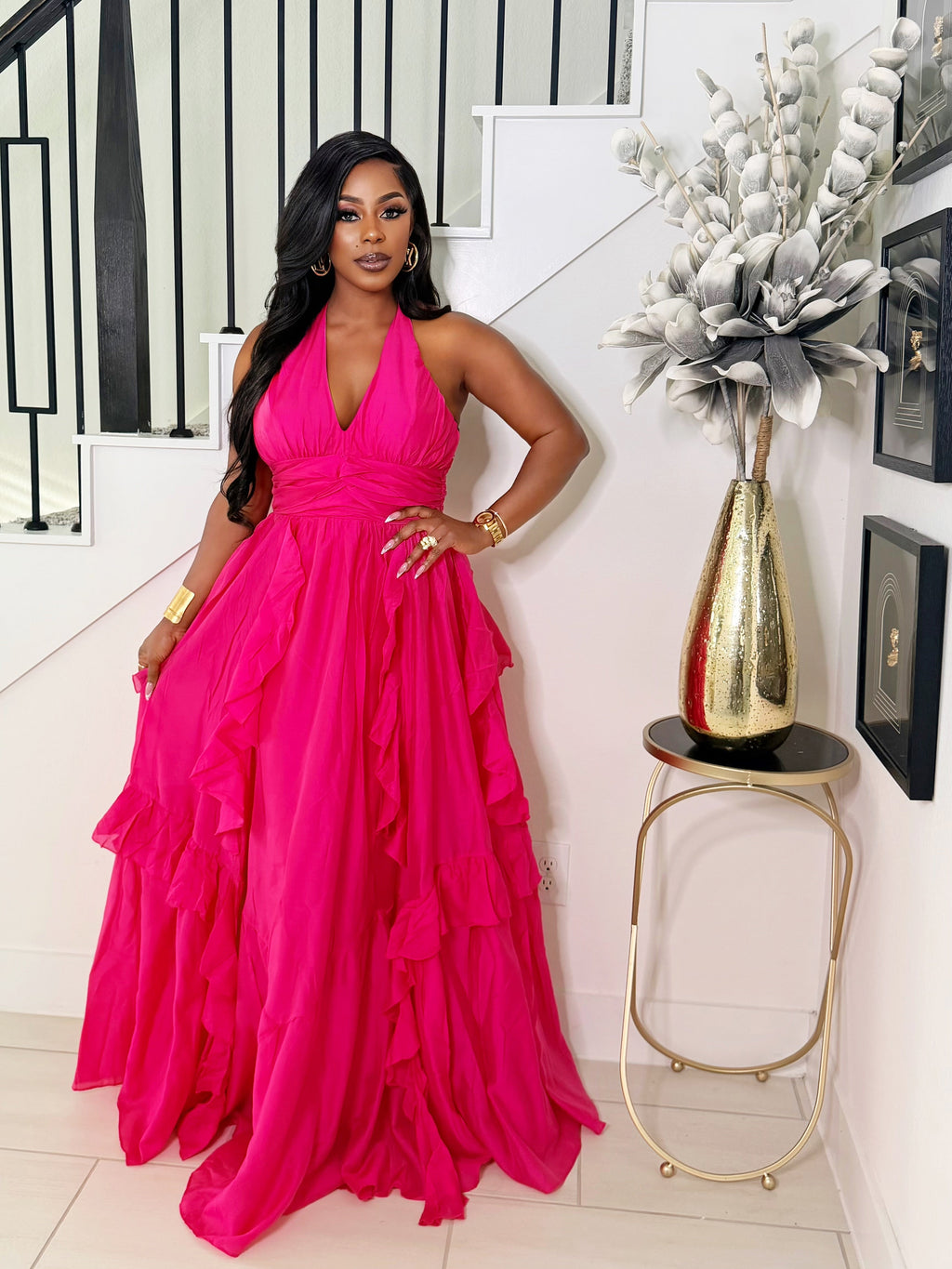 PINK BARBIE LUXE MAXI DRESS